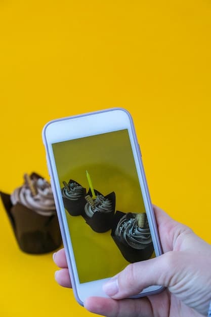 A close-up of a smartphone screen displaying a social media feed. The feed is highly personalized, showcasing content tailored to the user's interests based on their past interactions and data. The user is smiling, indicating satisfaction with the relevance and engagement of the content.