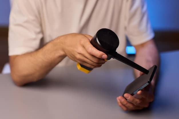 A gavel hitting a sound block next to a smartphone displaying a social media app. The image symbolizes the legal consequences of non-compliance with FTC regulations on social media.