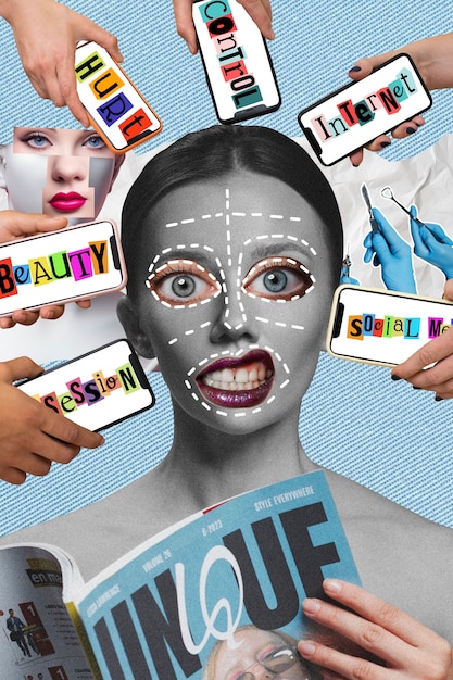 A collage showcasing different types of social media posts across various platforms, such as an Instagram reel, a tweet, a LinkedIn article, and a Facebook video, to demonstrate diverse content formats.