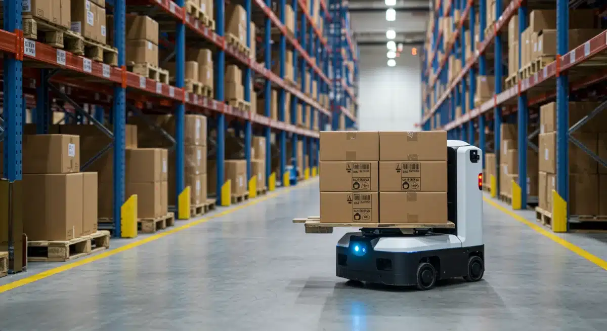 Autonomous mobile robot optimizing warehouse efficiency
