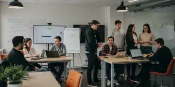 Gen Z tech professionals collaborating in a modern office, symbolizing new workforce influence.