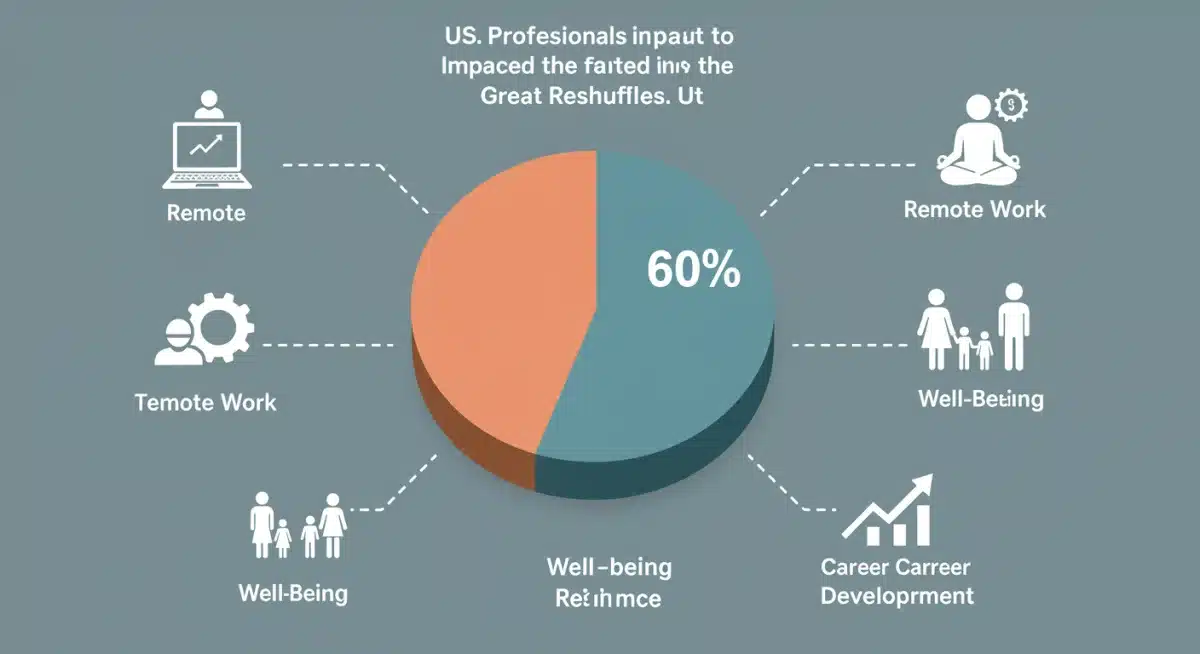 Infographic illustrating 60% US professionals impacted by Great Reshuffle