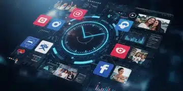 AI content creation interface for social media, showing time savings