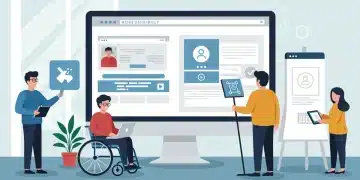 Diverse users engaging with accessible website interface