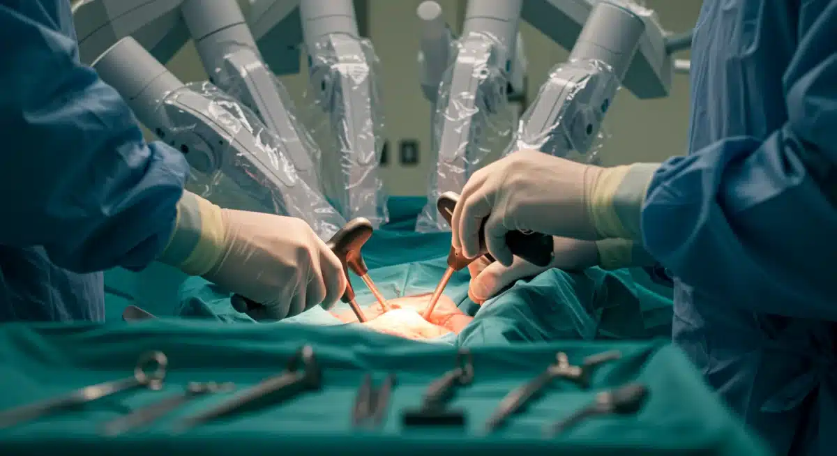 Surgeon operating robotic surgical console with precision