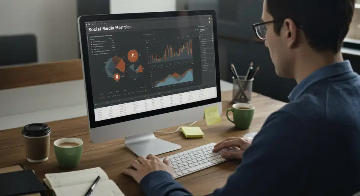 Person analyzing complex Twitter X data on a computer for strategic insights