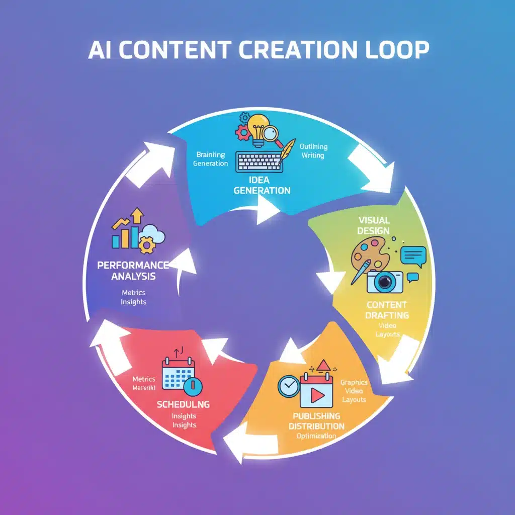 Stages of AI integration in social media content workflow
