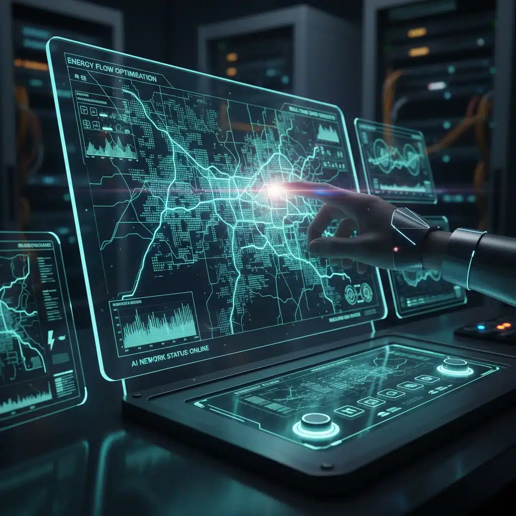 Smart grid control panel with holographic interface