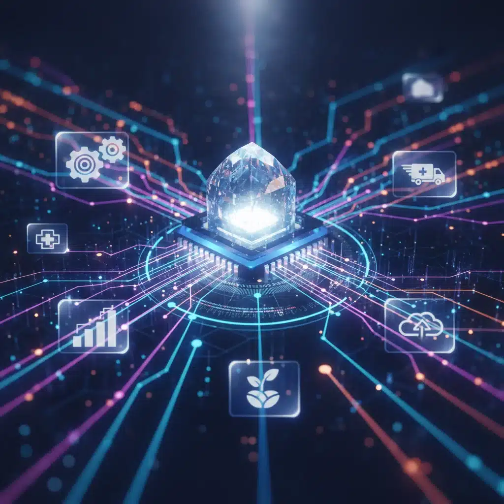 Interconnected data streams powering predictive analytics for diverse industries