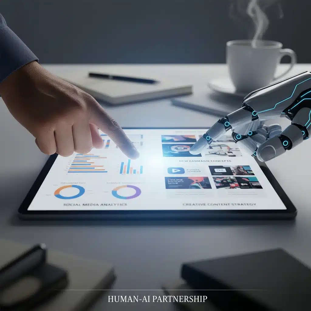 Human-AI collaboration in social media content strategy