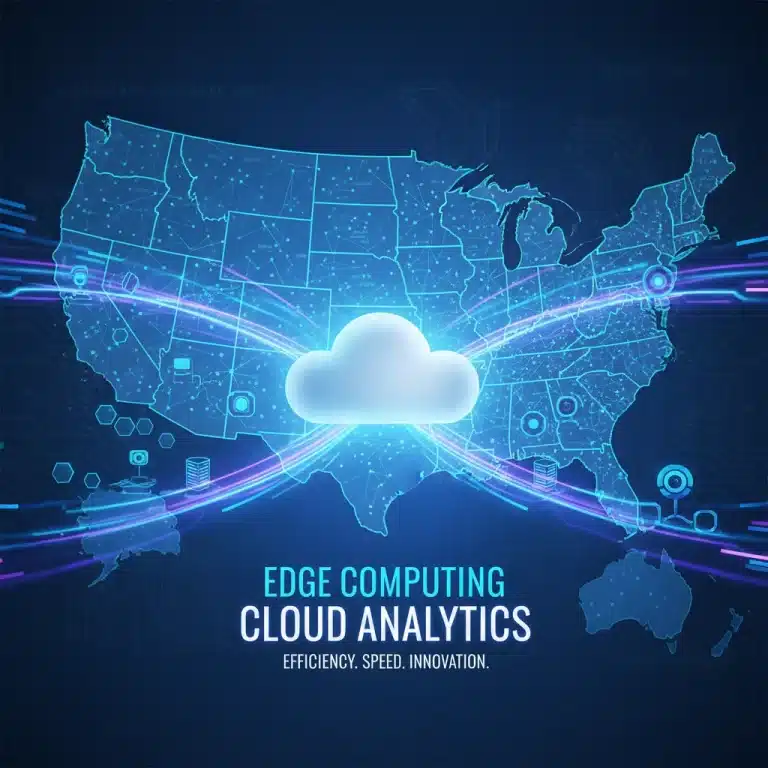 Edge computing network showing data processing at the edge for U.S. businesses