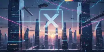Futuristic cityscape with glowing social media icons, representing 2026 engagement comparison.