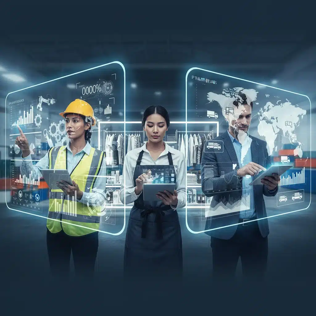 Business leaders making real-time decisions using edge computing analytics