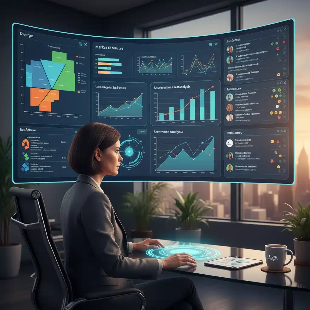 Brand manager analyzing micro-community marketing data and analytics