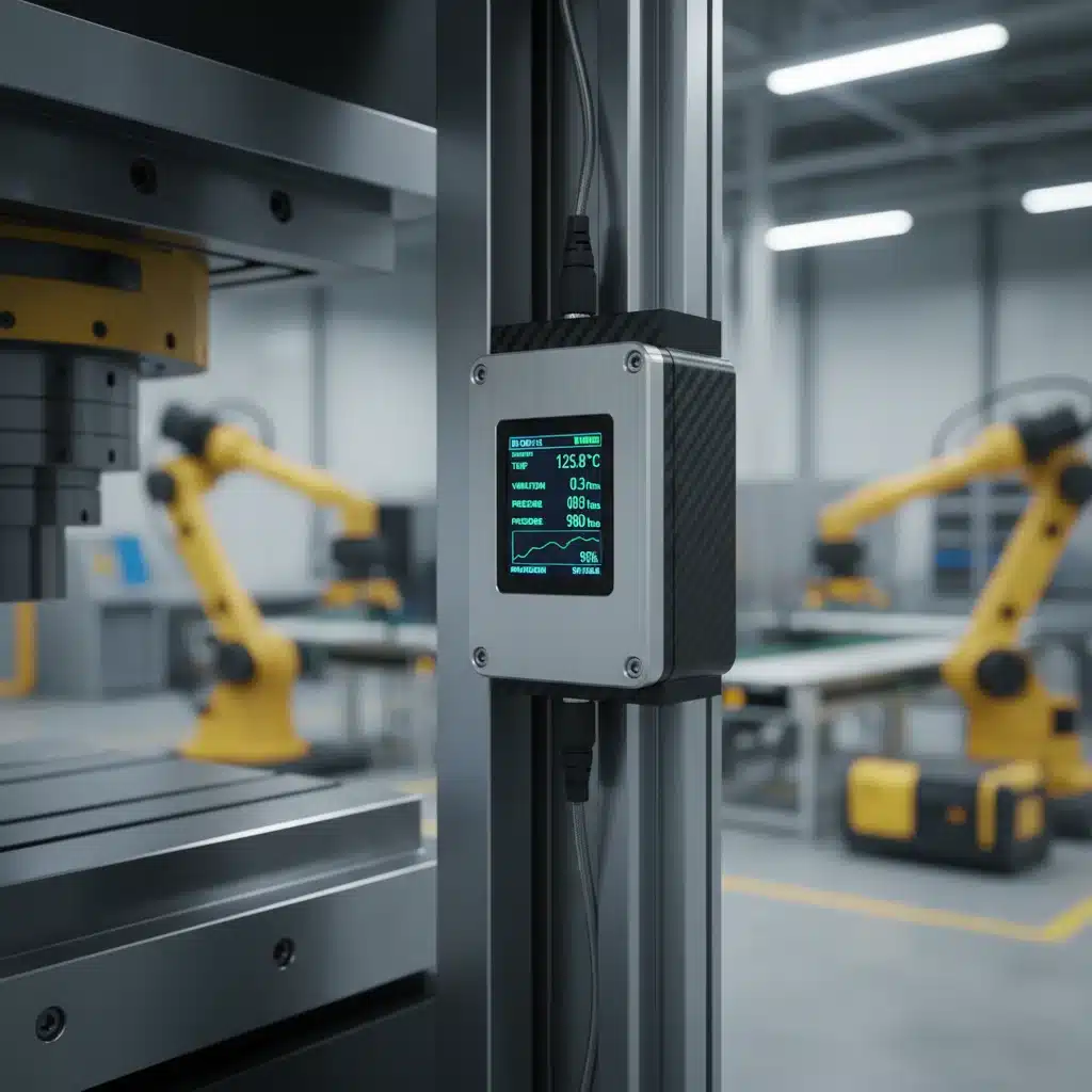 Industrial IoT sensor collecting data for predictive maintenance