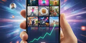 Smartphone displaying Instagram Reels with increased view count graph