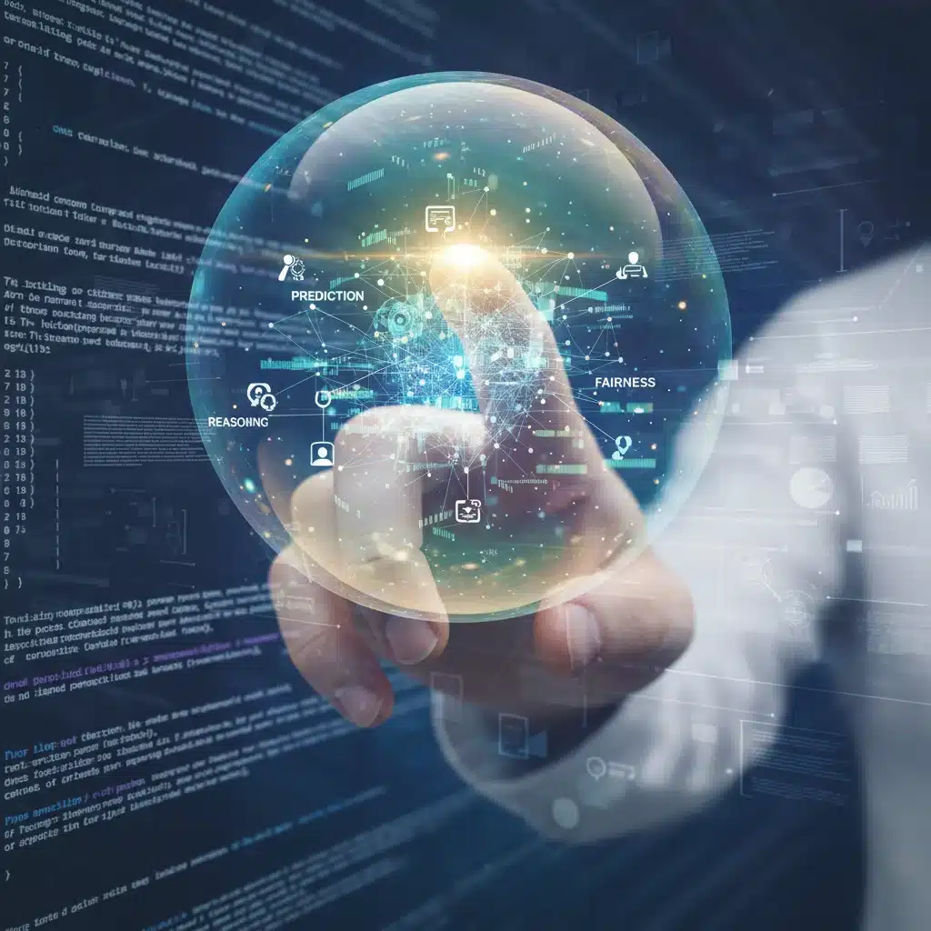 Conceptual image of explainable AI and data transparency