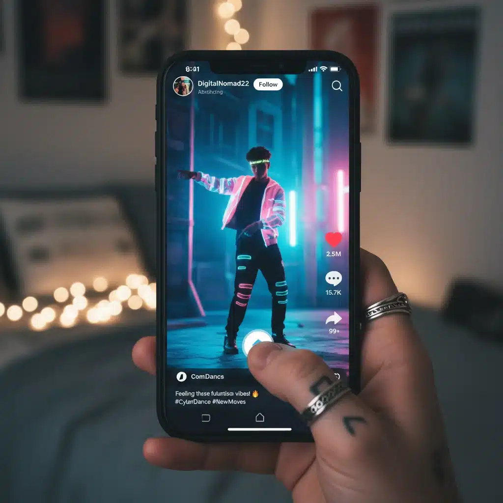 Gen Z user interacting with a short-form video app on a smartphone, highlighting content consumption.