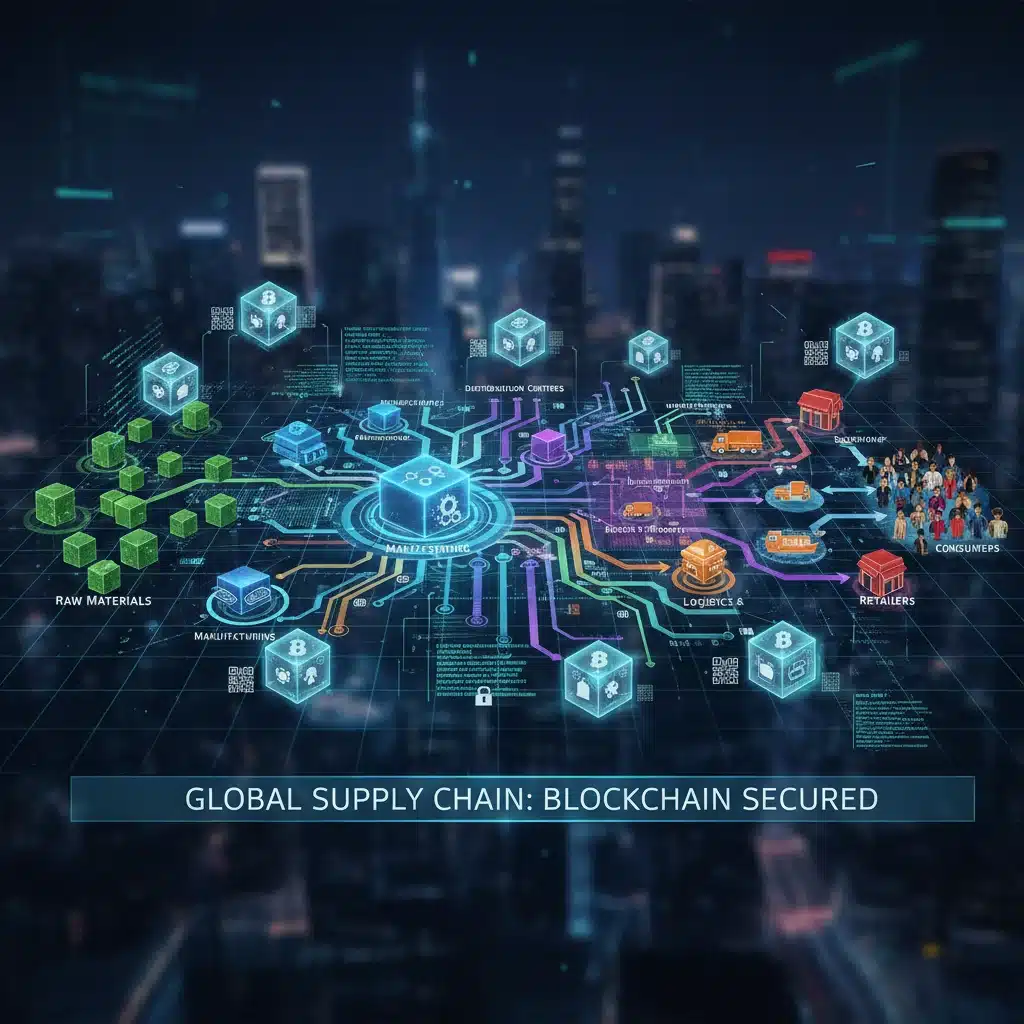 Blockchain securing global supply chain logistics