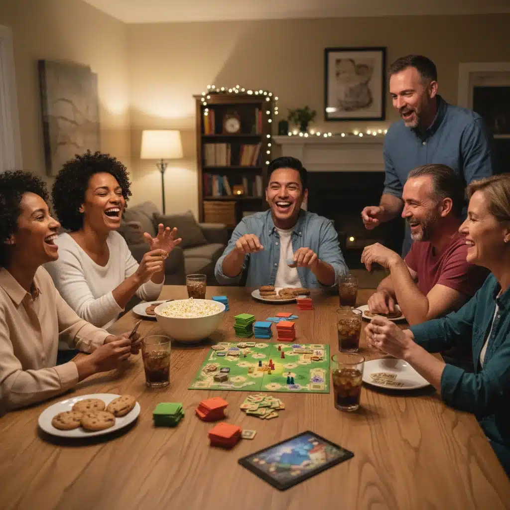 Friends playing board games, enjoying screen-free social interaction